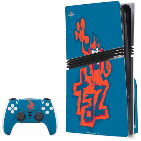Looney Tunes Tasmanian Devil Blue PlayStation PS5 Skins